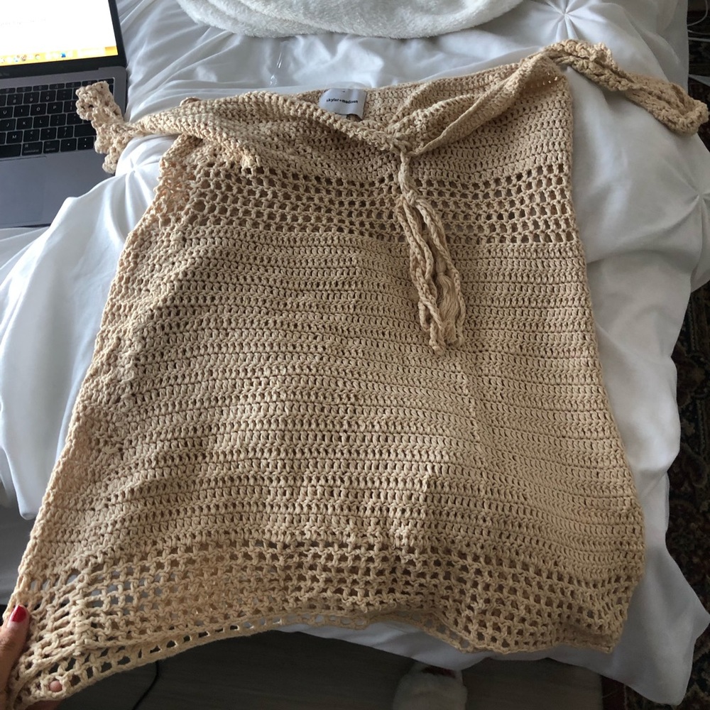 Tan crochet dress / cover up